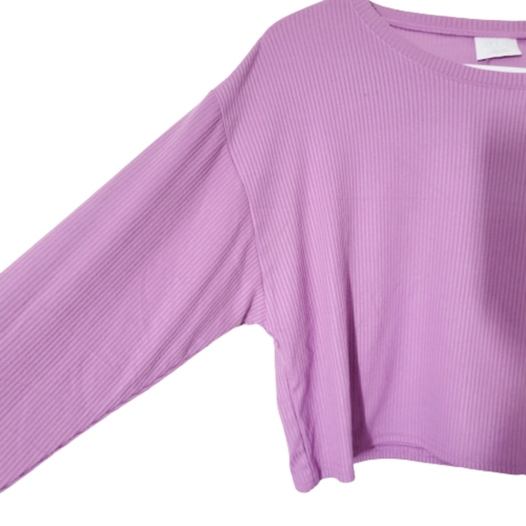 Abound crop long sleeve sweater, oversize ribbed boxy - Picture 2 of 4